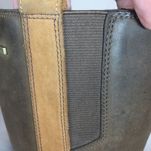 MERRELL Womens Brown Leather Knee High Riding Boots 9/40 Waterproof Side Zip - Picture 8 of 13